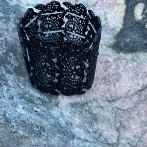 Jewelry - ⚡️🎃Black lace cuff stretch bracelet Jewelry - ⚡️🎃Black lace cuff stretch bracelet